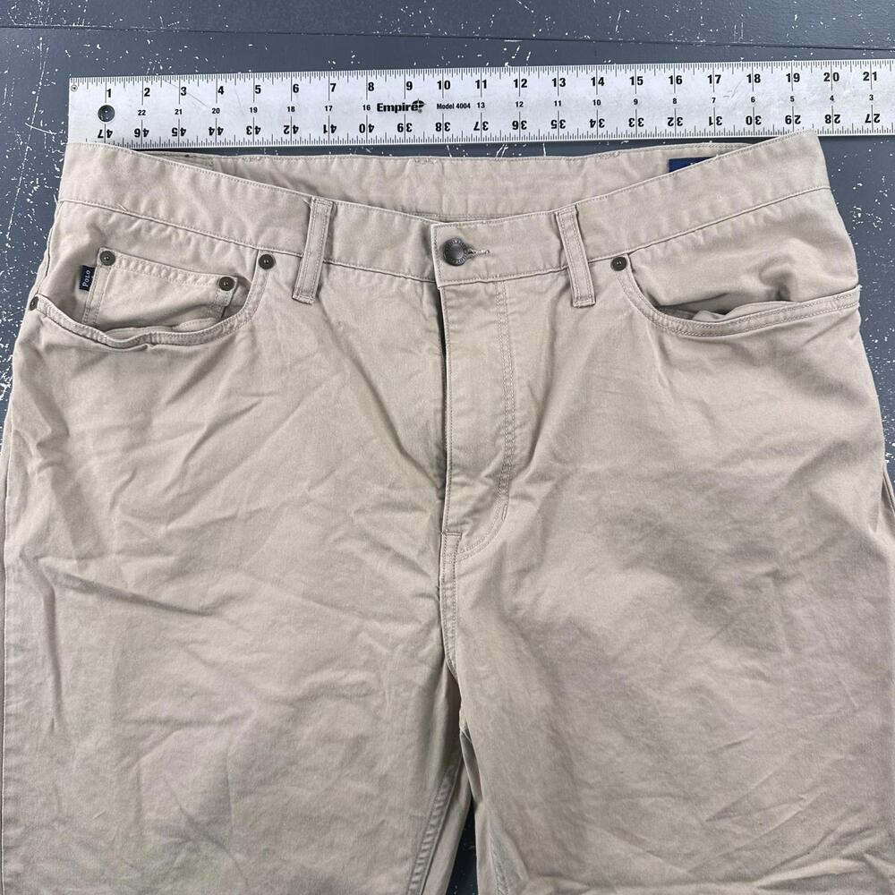Polo Ralph Lauren Pants Mens 38x36 Tan Chino Straight Stretch Dress Casual EUC - Picture 3 of 7